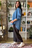 Perfect Denim Peter Pan Blouse Light
