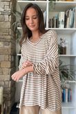  Perfect Breton V Long Sleeve Top Camel /18