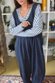Perfect Breton V Long Sleeve Top Dark Denim 