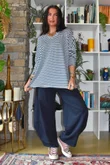 Perfect Breton V Long Sleeve Top Dark Denim 