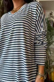 Perfect Breton V Long Sleeve Top Dark Denim 