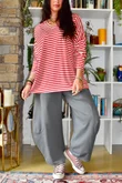 Perfect Breton V Long Sleeve Top Rouge 