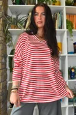 Perfect Breton V Long Sleeve Top Rouge 