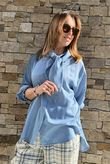 Perfect Chambray Denim Neckerchief Blouse Light 