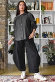 Perfect Denim Peter Pan Blouse Black