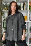 Perfect Denim Peter Pan Blouse Black