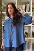 Perfect Denim Peter Pan Blouse Dark