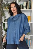 Perfect Denim Peter Pan Blouse Dark
