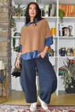 Perfect Denim Peter Pan Blouse Dark