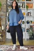 Perfect Denim Peter Pan Blouse Dark