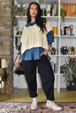 Perfect Denim Peter Pan Blouse Dark
