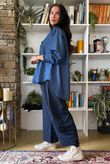 Perfect Denim Peter Pan Blouse Dark