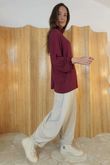Perfect Layering Ruffle Neck Top Burgundy