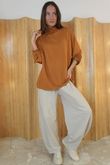 Perfect Layering Ruffle Neck Top Ochre