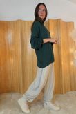 Perfect Layering Ruffle Neck Top Racing Green