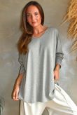  Perfect V Long Sleeve Top Light Grey Marl