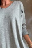  Perfect V Long Sleeve Top Light Grey Marl
