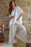 Pia Pillow Cotton Oversized Pop Over Blouse White 