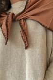 Pia Whipstitch Neckerchief Dark Tan & Chocolate /20=