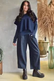 Pin Stripe Bennie Magic 7/8 Dart Barrel Pant Navy