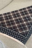 Plaid & Polka Border Triangle Silk Neckerchief Black