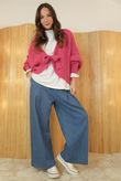 Polly Tie Front Cardigan Hot Pink /15=