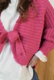 Polly Tie Front Cardigan Hot Pink /15=