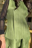 Presley Pleats Top & Pant Set Olive /30=