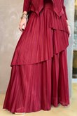 Presley Pleats Top & Skirt Set Burgundy /30/30=