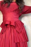 Presley Pleats Top & Skirt Set Burgundy /30/30=