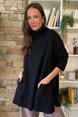 Purdy Roll Neck Luxury Blanket Knit Black