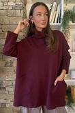 Purdy Roll Neck Luxury Blanket Knit Burgundy