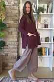 Purdy Roll Neck Luxury Blanket Knit Burgundy