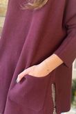 Purdy Roll Neck Luxury Blanket Knit Burgundy