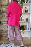 Purdy Roll Neck Luxury Blanket Knit Hot Pink