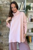 Purdy Roll Neck Luxury Blanket Knit Sugar