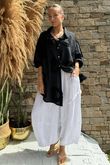 Pure Cotton Raggy Heart High Low Shirt Black /10 =