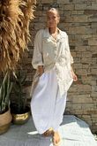Pure Cotton Raggy Heart High Low Shirt Stone /10 =