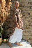 Pure Cotton Raggy Heart High Low Shirt Tan /10 =