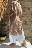 Pure Cotton Raggy Heart High Low Shirt Tan /10 =