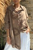 Pure Cotton Raggy Heart High Low Shirt Tan /10 =