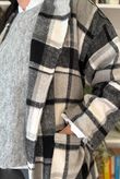 Ralphie Plaid Belted Blanket Coat Black