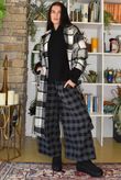 Ralphie Plaid Belted Blanket Coat Black