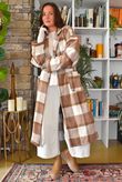 Ralphie Plaid Belted Blanket Coat Camel
