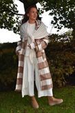 Ralphie Plaid Belted Blanket Coat Camel