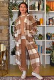 Ralphie Plaid Belted Blanket Coat Camel