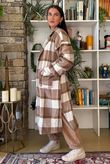 Ralphie Plaid Belted Blanket Coat Camel