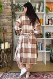 Ralphie Plaid Belted Blanket Coat Camel