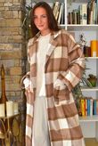 Ralphie Plaid Belted Blanket Coat Camel