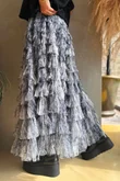 Ramone Marble Mesh Midaxi Skirt Black